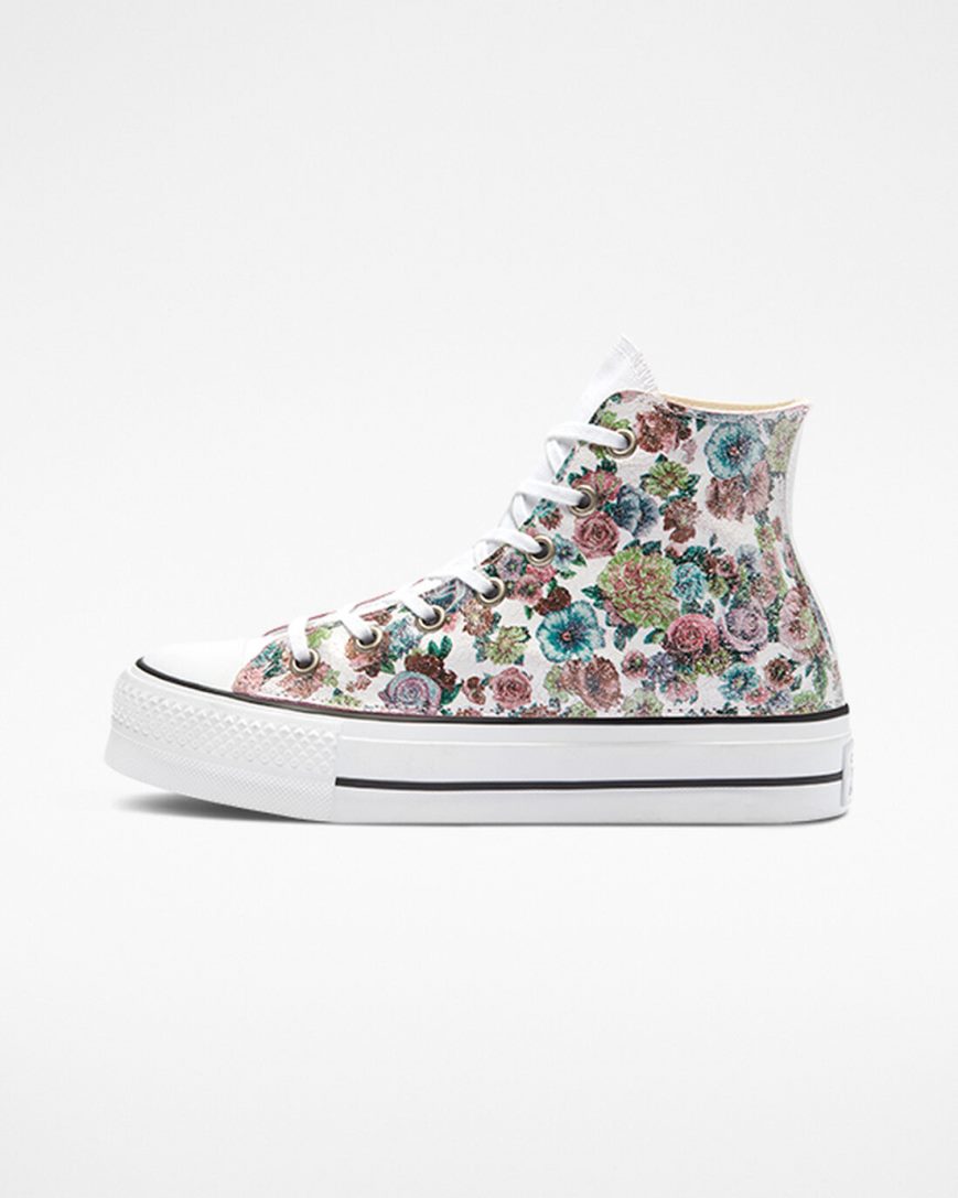 Sapatos Plataforma Converse Chuck Taylor All Star Lift LTD Floral Cano Alto Feminino Floral | PT X0143P8